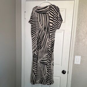 H&M Black and White Zebra-Print Maxi Dress